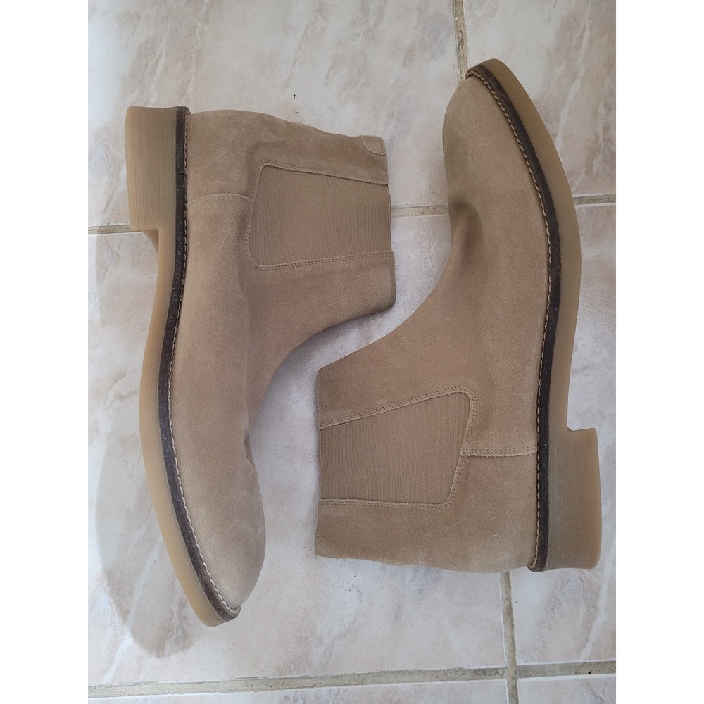 Zara Men Beige Suede Chelsea Boots Size 45 US Size 11-11.5 Sand Ankle Boot